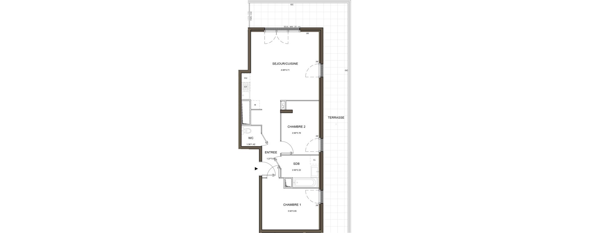 Appartement T3 de 59,83 m2 &agrave; Saint-Herblain Nord - beaus&eacute;jour