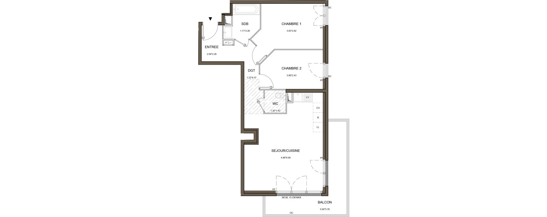 Appartement T3 de 60,61 m2 &agrave; Saint-Herblain Nord - beaus&eacute;jour