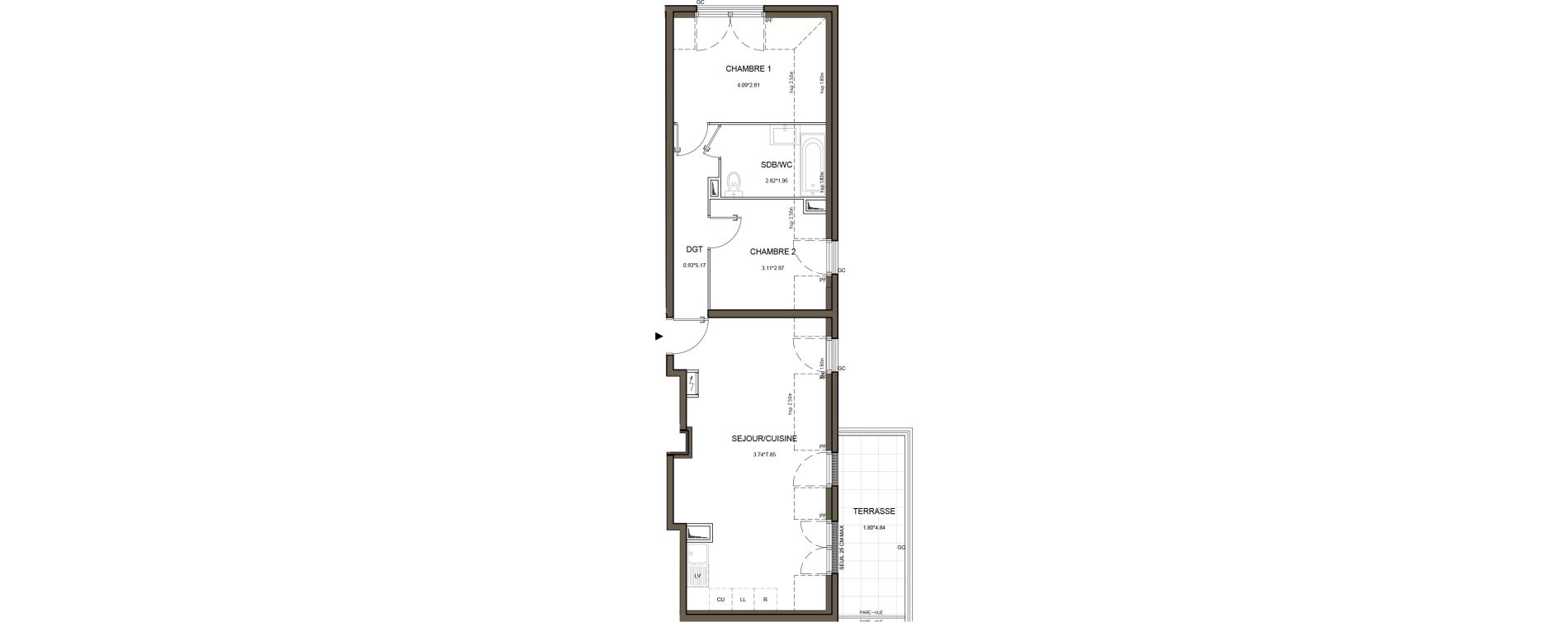 Appartement T3 de 61,31 m2 &agrave; Saint-Herblain Nord - beaus&eacute;jour