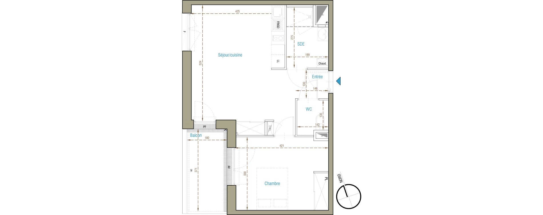 Appartement T2 de 47,34 m2 &agrave; Saint-Herblain Bourg