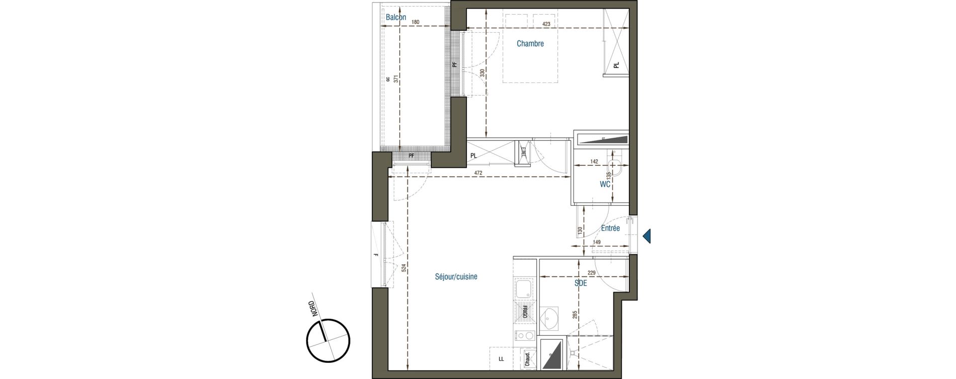 Appartement T2 de 46,33 m2 &agrave; Saint-Herblain Bourg