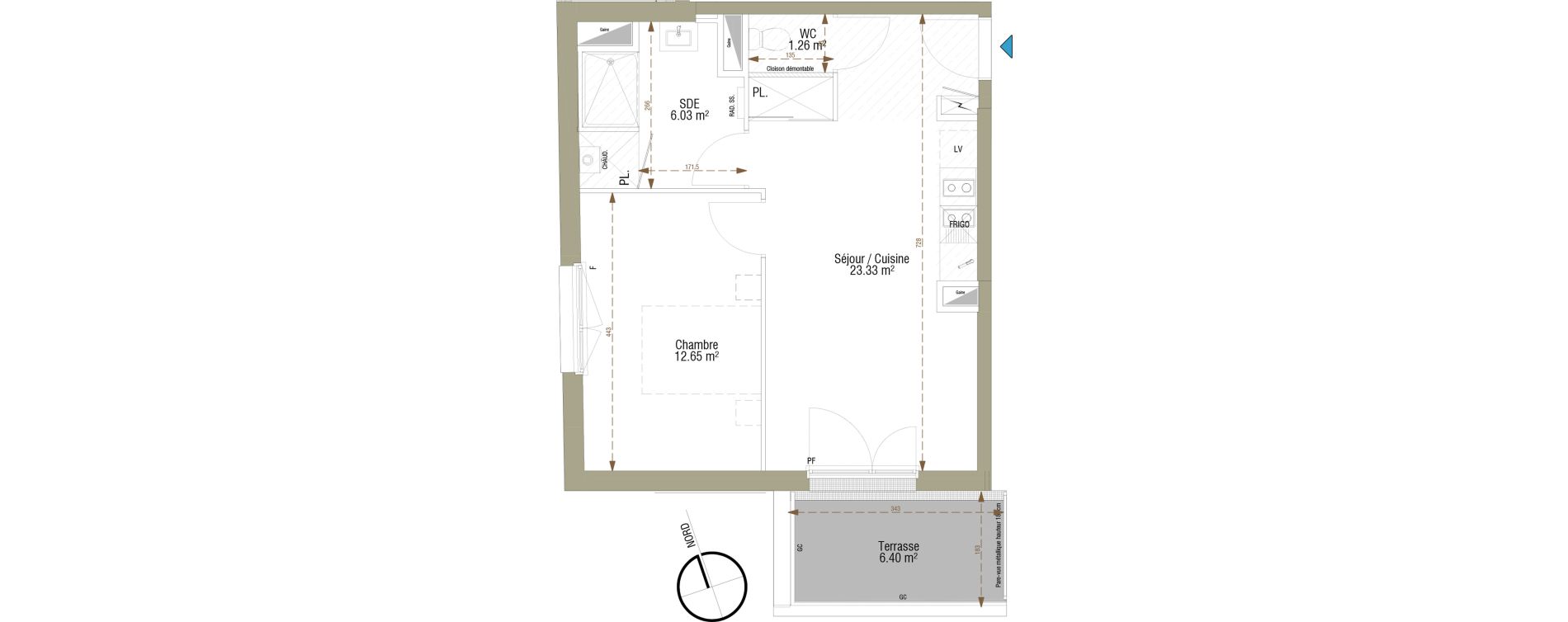 Appartement T2 de 43,26 m2 &agrave; Saint-Herblain Bourg