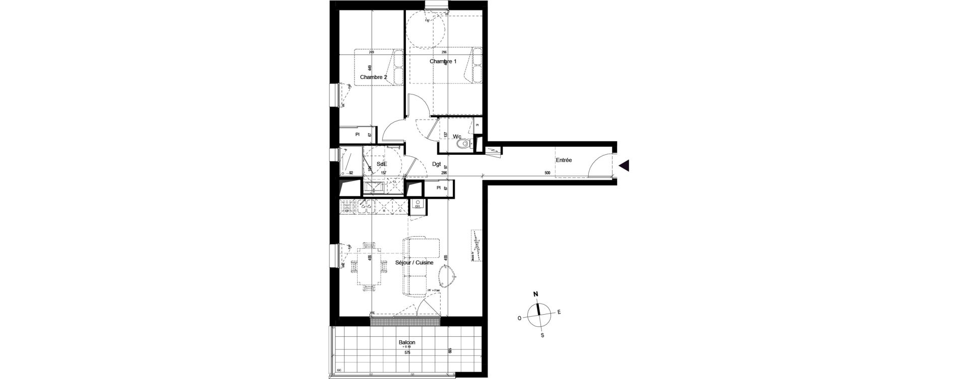 Appartement T3 de 68,34 m2 &agrave; Saint-Herblain Bellevue