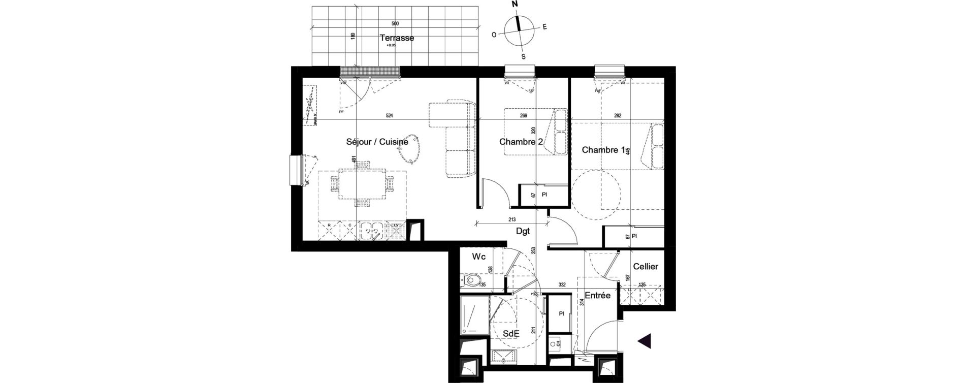 Appartement T3 de 70,04 m2 &agrave; Saint-Herblain Bellevue