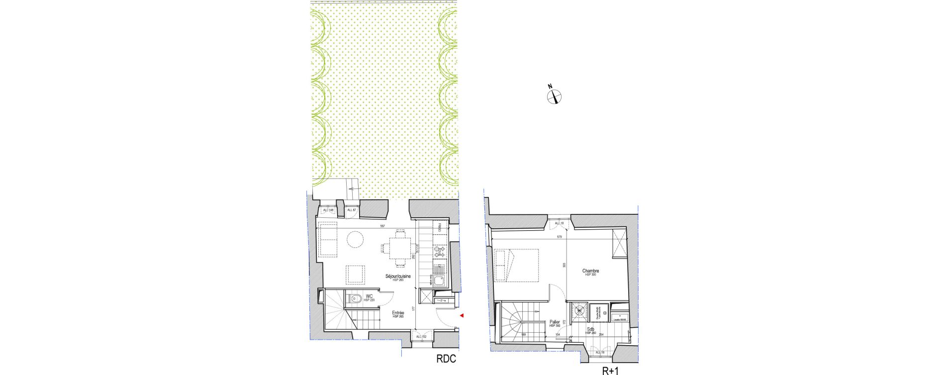Duplex T2 de 45,97 m2 &agrave; Saint-Herblain Centre