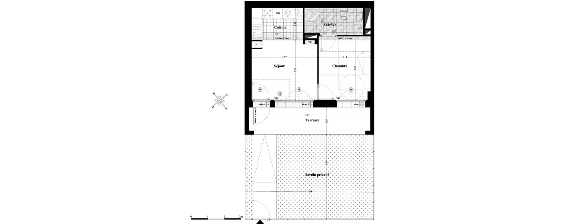 Appartement T2 de 37,50 m2 &agrave; Saint-Herblain Preux - cremetterie