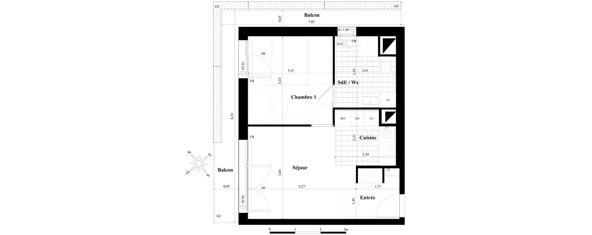 Appartement T2 de 40,03 m2 &agrave; Saint-Herblain Preux - cremetterie