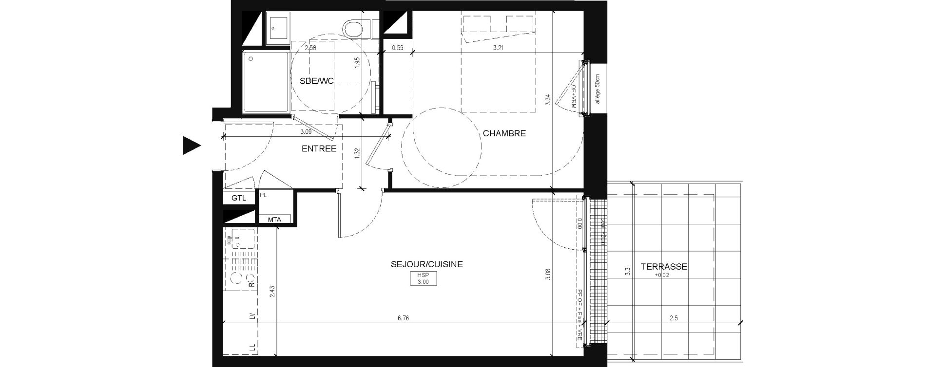 Appartement T2 de 41,20 m2 &agrave; Saint-Herblain Preux - cremetterie