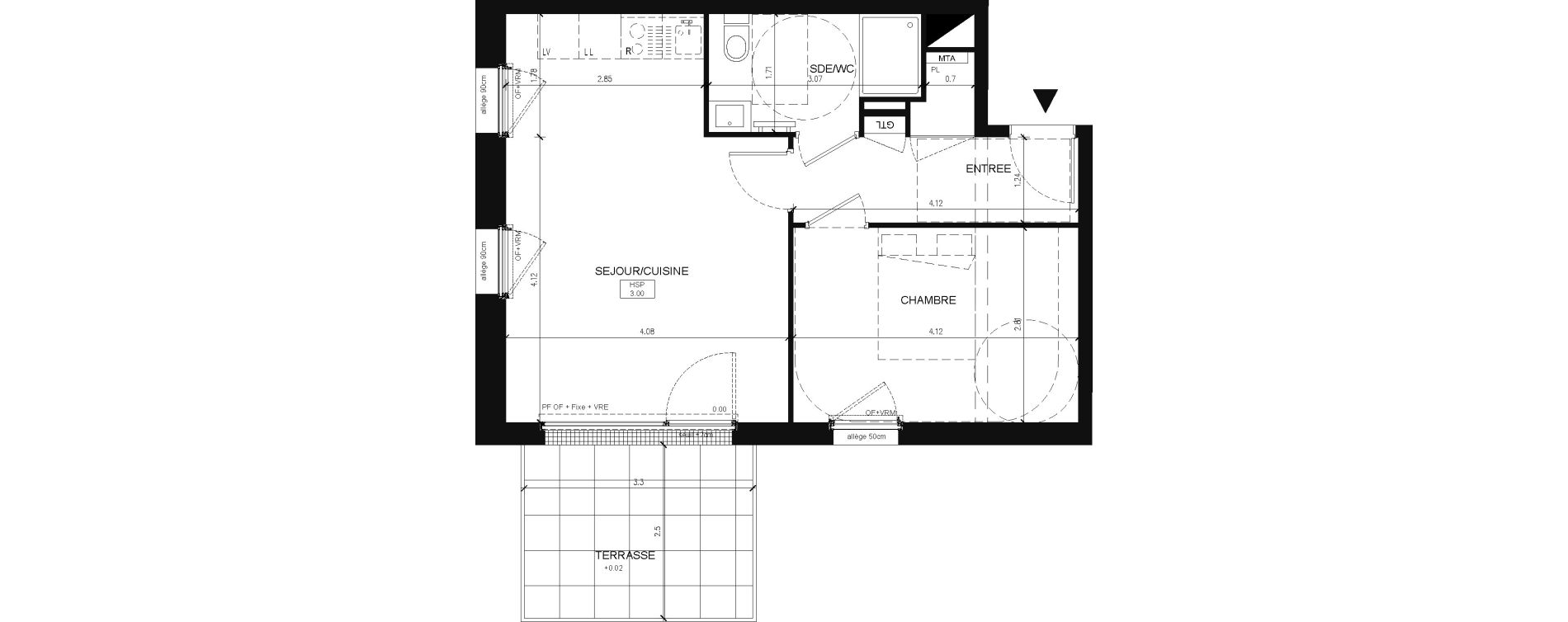 Appartement T2 de 44,40 m2 &agrave; Saint-Herblain Preux - cremetterie