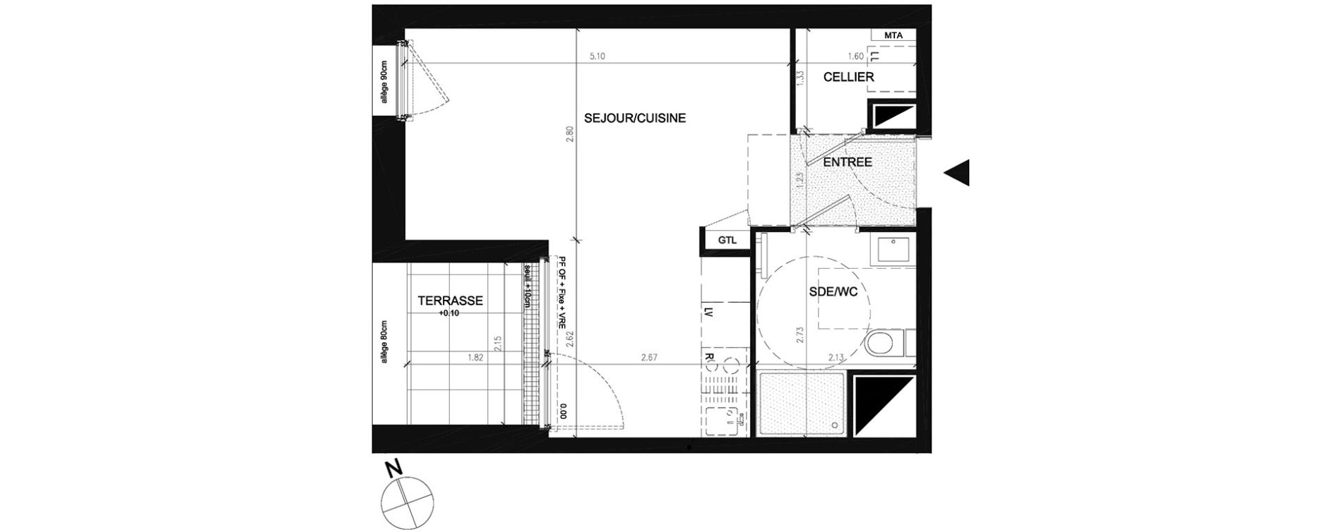 Appartement T1 de 29,80 m2 &agrave; Saint-Herblain Preux - cremetterie