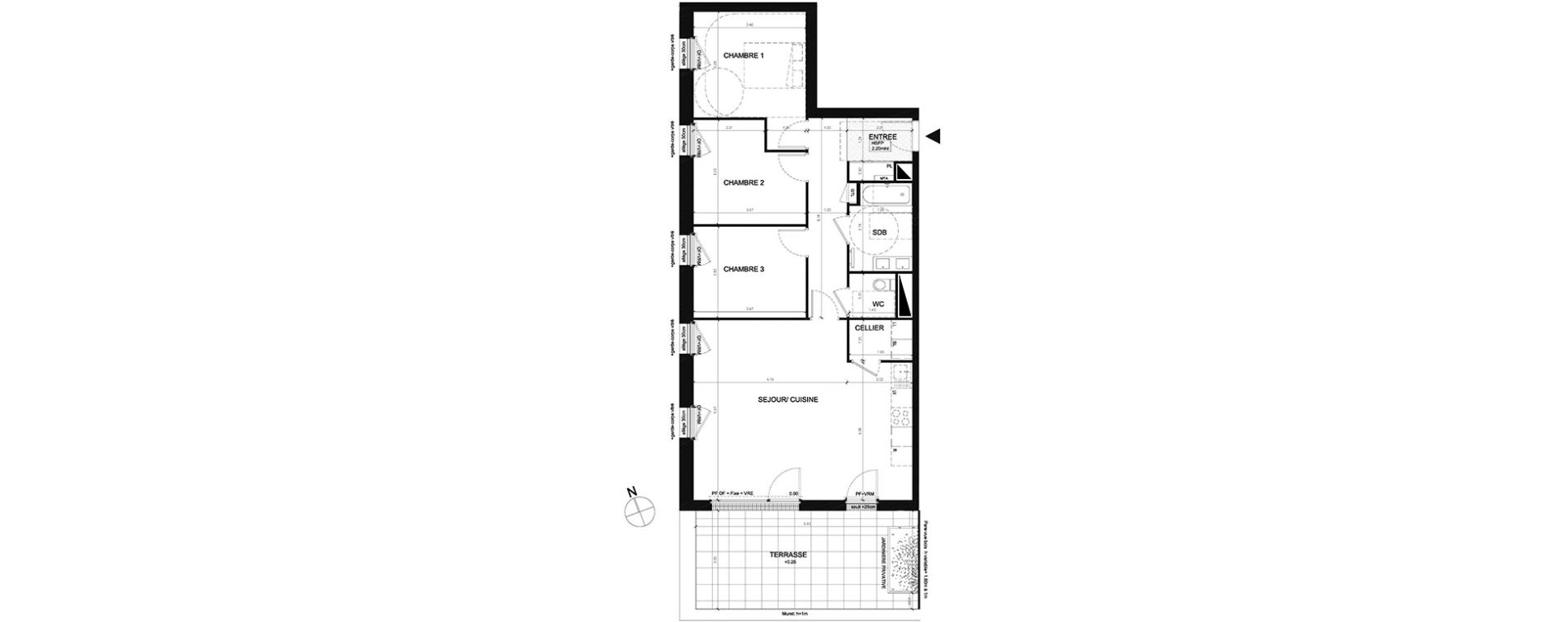 Appartement T4 de 87,60 m2 &agrave; Saint-Herblain Preux - cremetterie