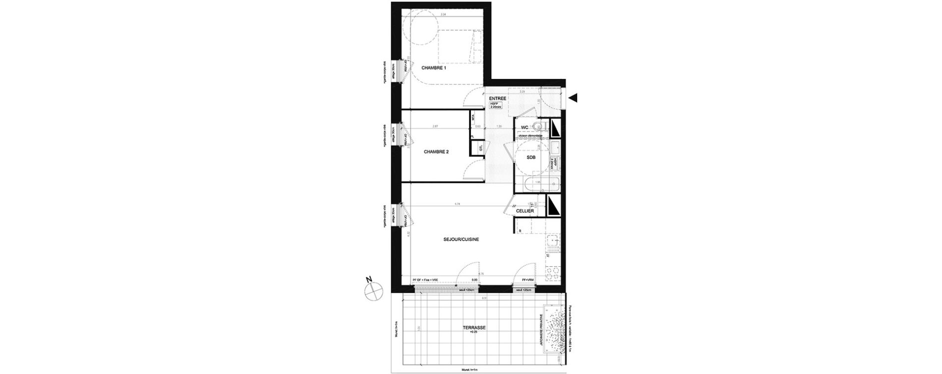 Appartement T3 de 65,20 m2 &agrave; Saint-Herblain Preux - cremetterie