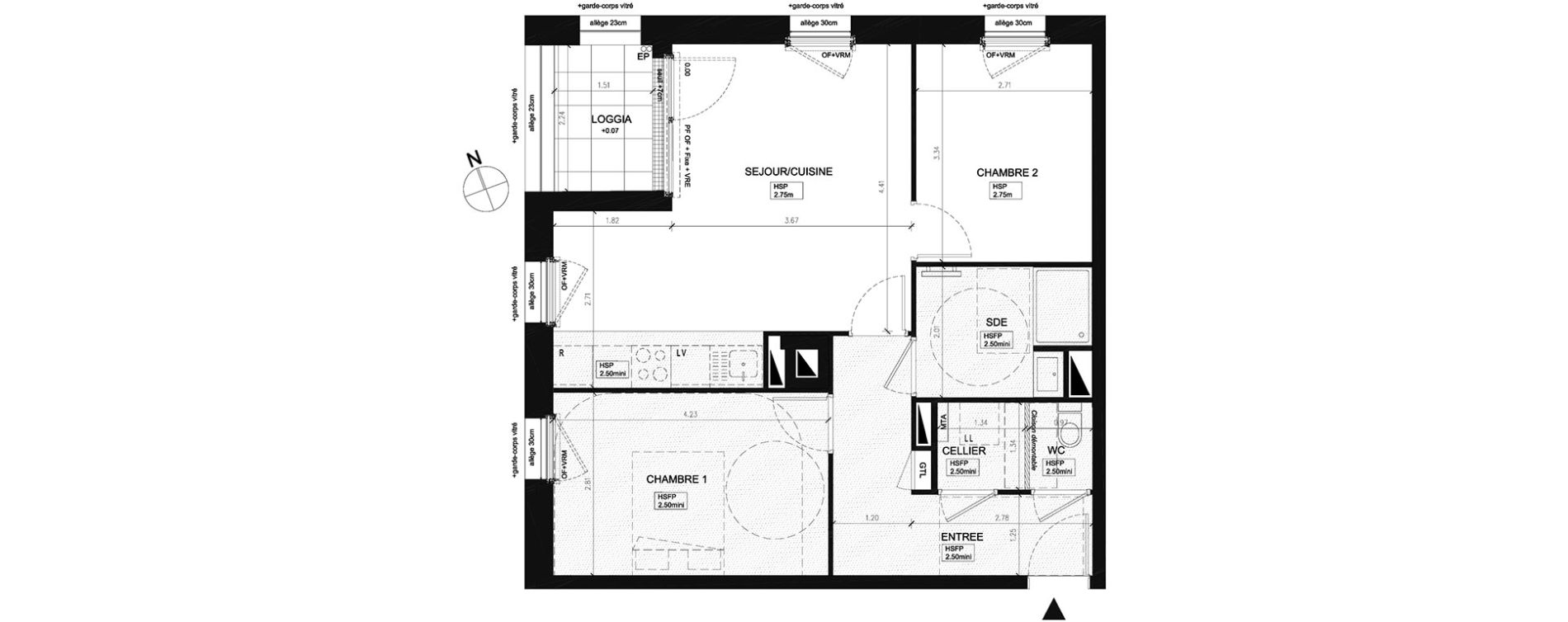 Appartement T3 de 59,30 m2 &agrave; Saint-Herblain Preux - cremetterie