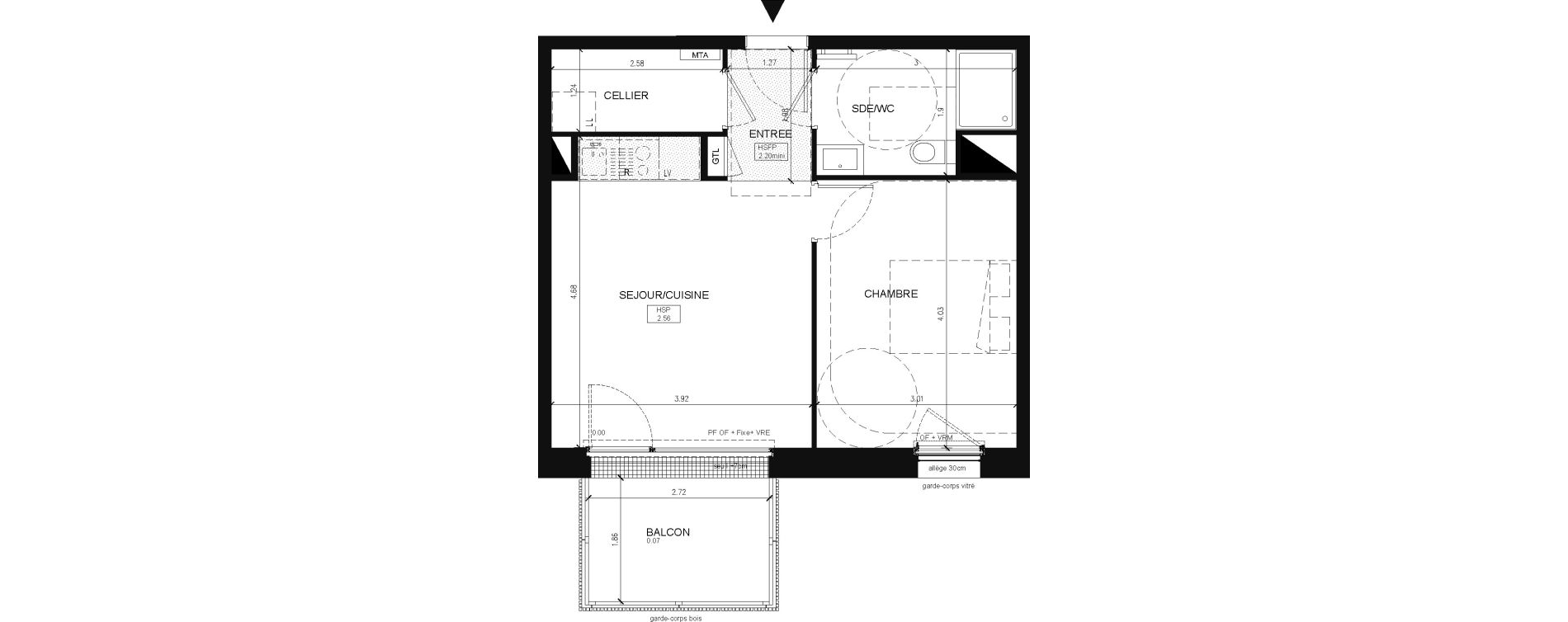 Appartement T2 de 39,90 m2 &agrave; Saint-Herblain Preux - cremetterie