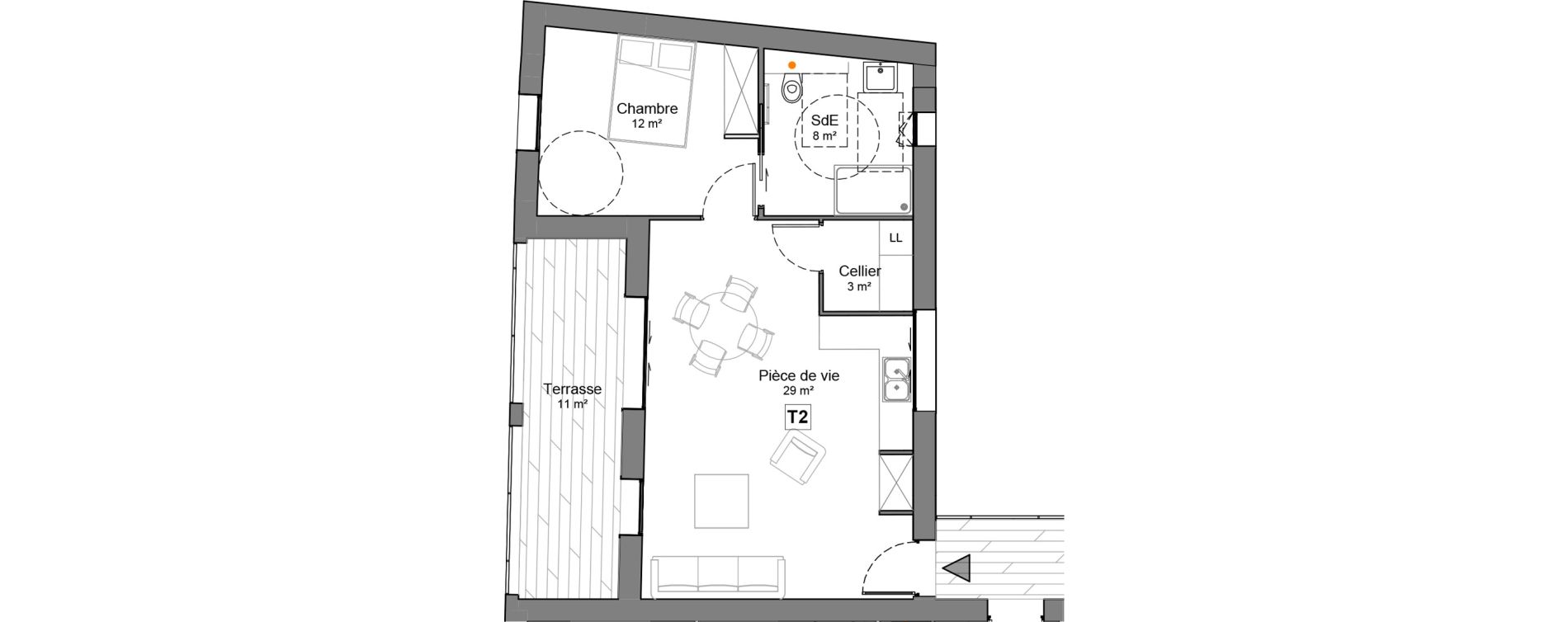 Appartement T2 de 52,00 m2 &agrave; Saint-Julien-De-Concelles Centre