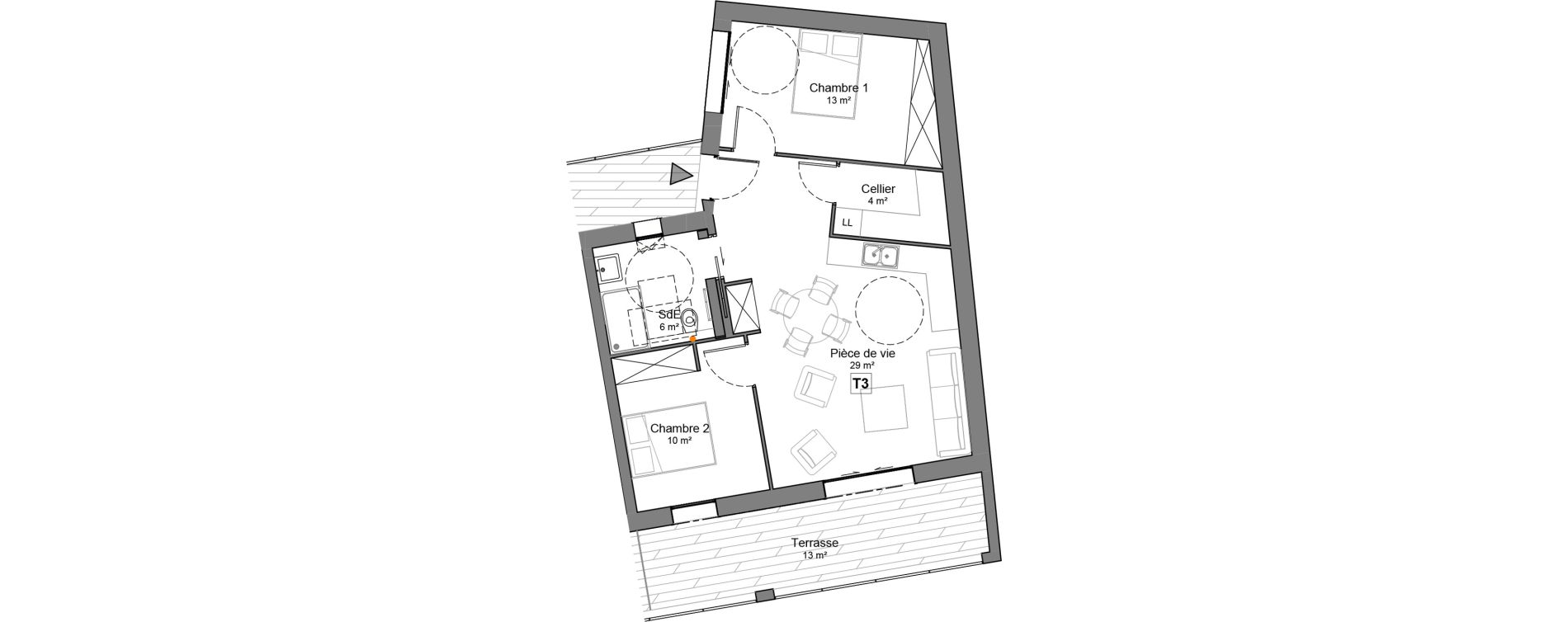 Appartement T3 de 62,00 m2 &agrave; Saint-Julien-De-Concelles Centre