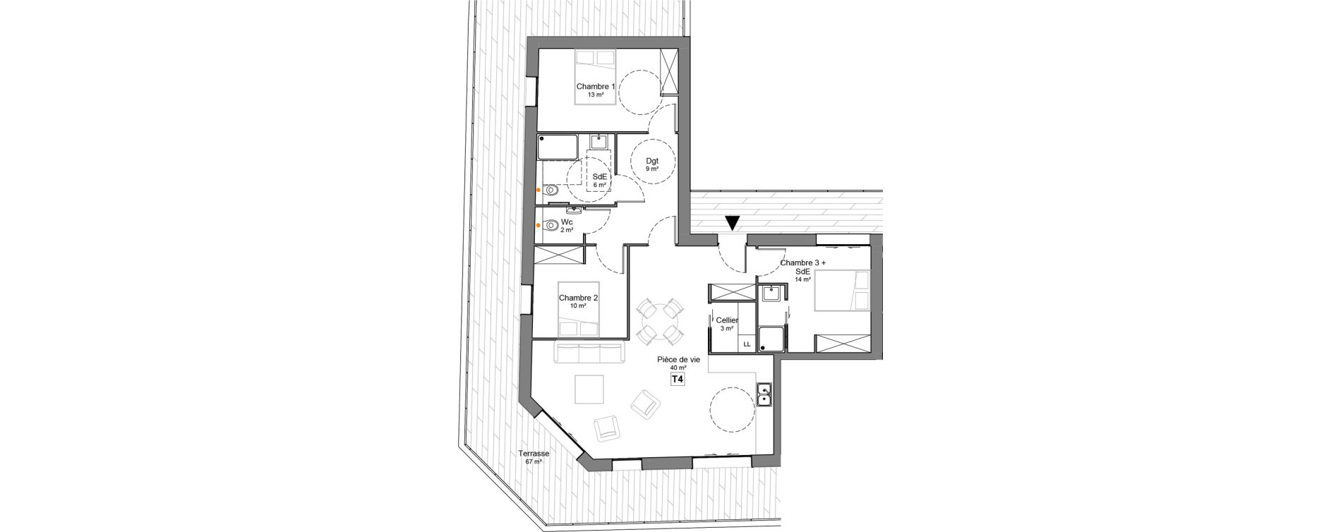 Appartement T4 de 97,00 m2 &agrave; Saint-Julien-De-Concelles Centre