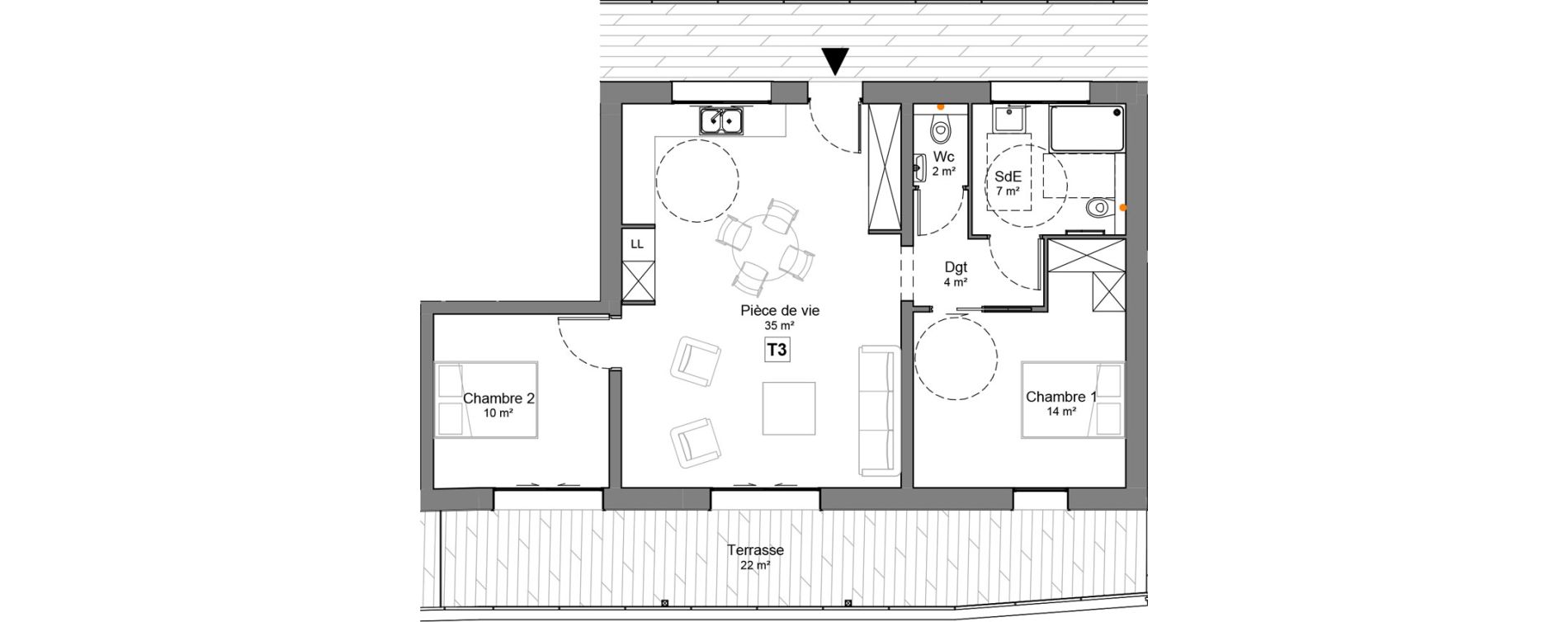 Appartement T3 de 72,00 m2 &agrave; Saint-Julien-De-Concelles Centre