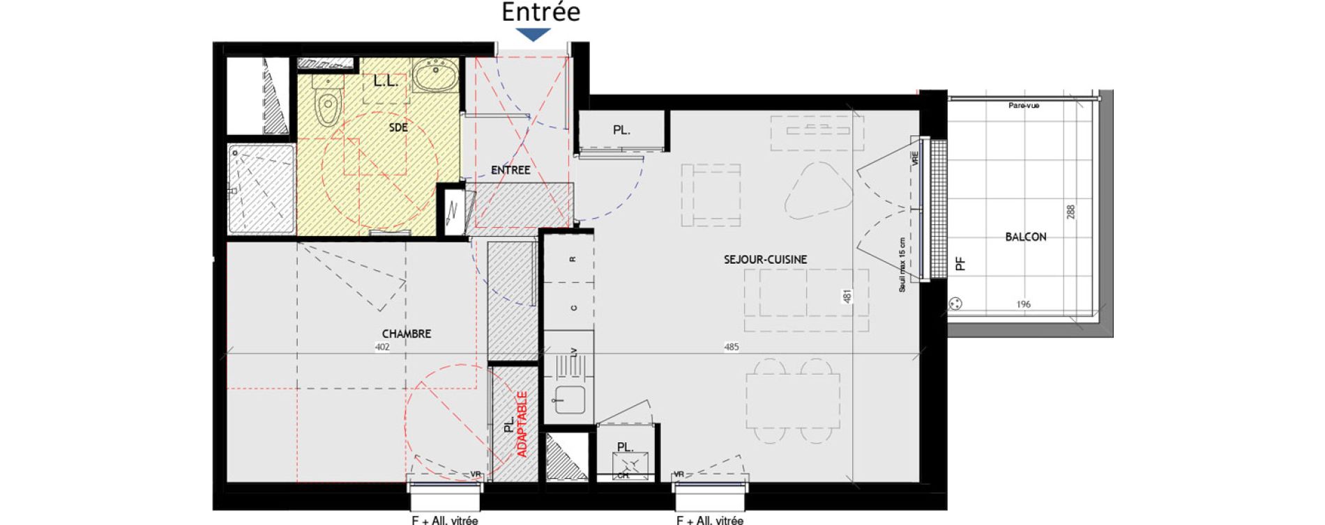 Appartement T2 de 43,13 m2 &agrave; Saint-Nazaire L immaculee