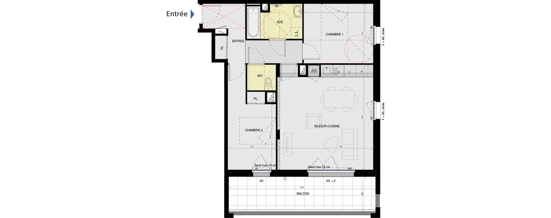 Appartement T3 de 65,67 m2 &agrave; Saint-Nazaire L immaculee