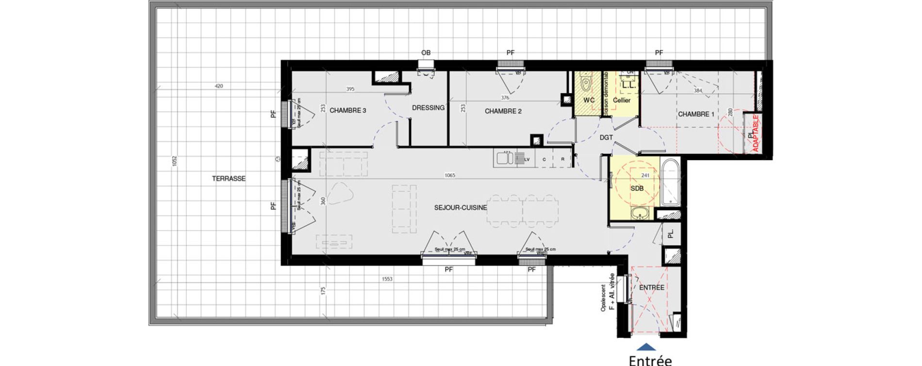 Appartement T4 de 88,33 m2 &agrave; Saint-Nazaire L immaculee