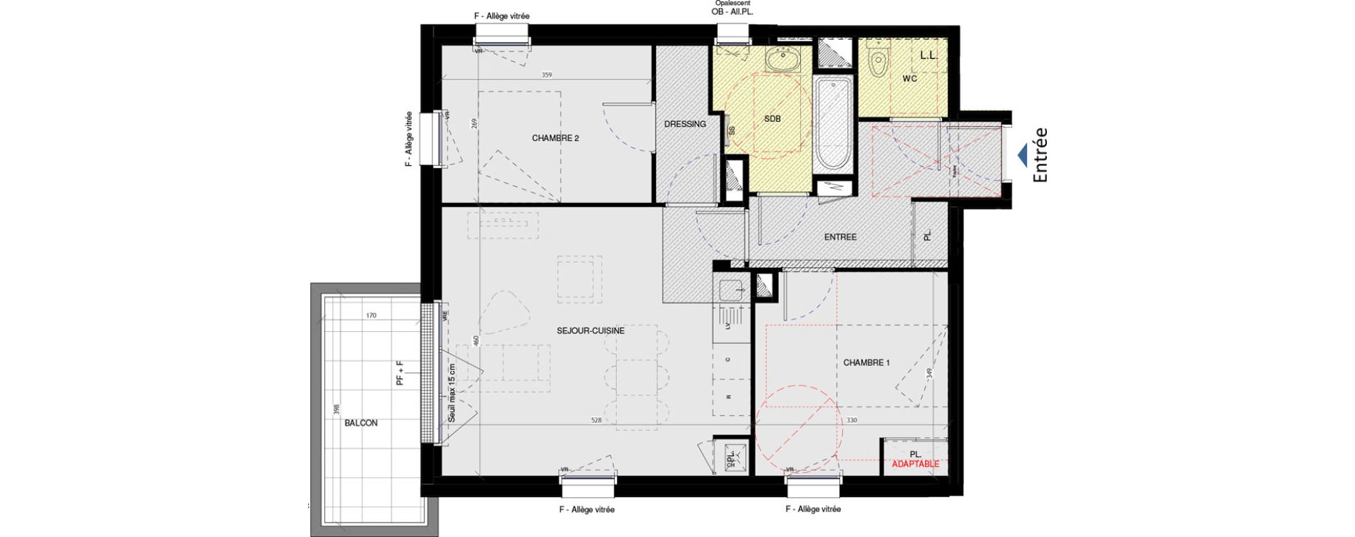 Appartement T3 de 62,01 m2 &agrave; Saint-Nazaire L immaculee