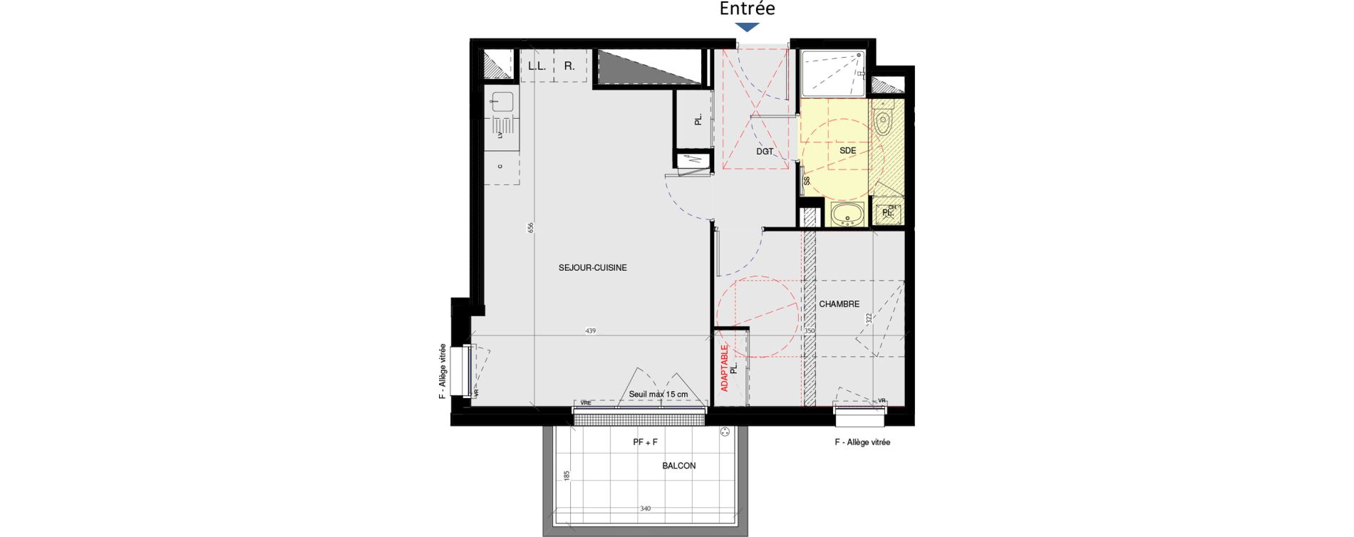 Appartement T2 de 46,82 m2 &agrave; Saint-Nazaire L immaculee