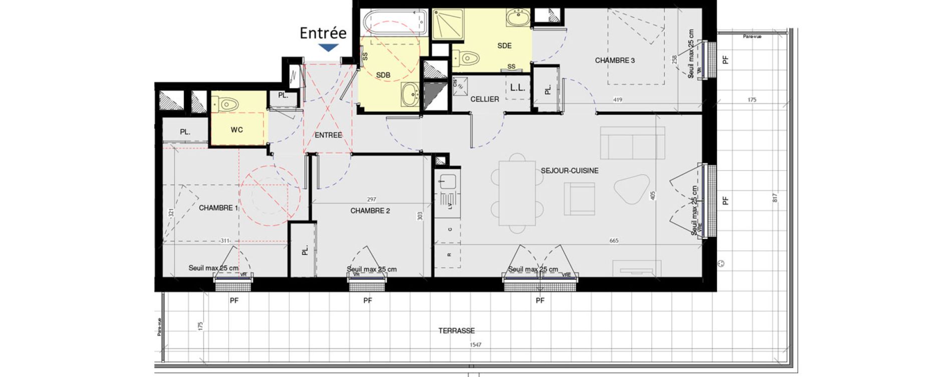 Appartement T4 de 75,75 m2 &agrave; Saint-Nazaire L immaculee