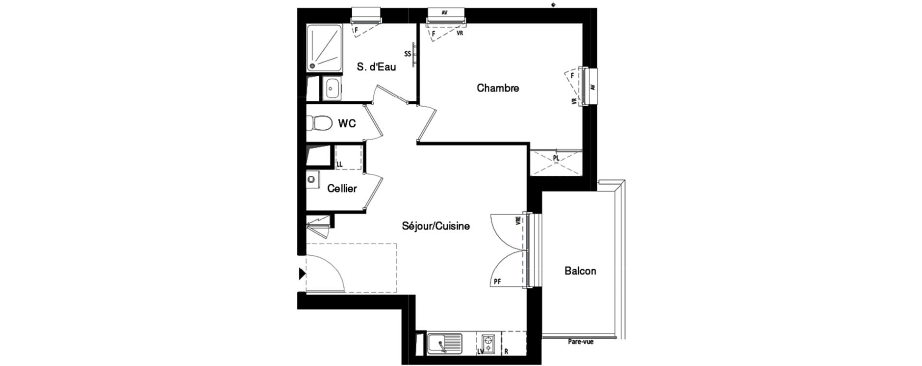 Appartement T2 de 43,00 m2 &agrave; Saint-Nazaire Ville ouest