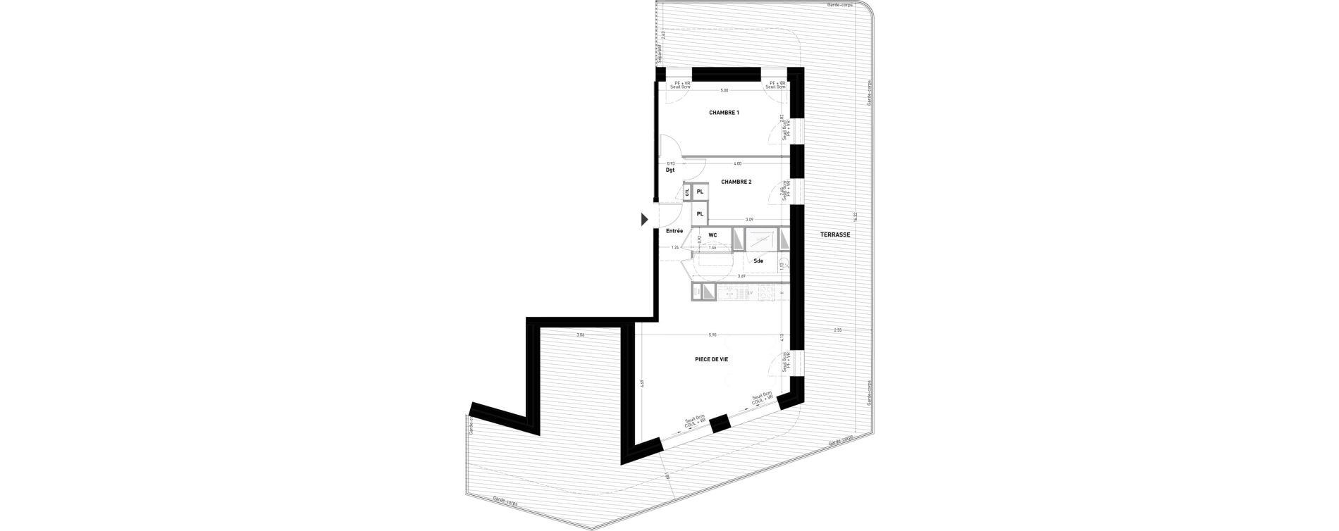 Appartement T3 de 66,21 m2 &agrave; Saint-Nazaire Chesnaie
