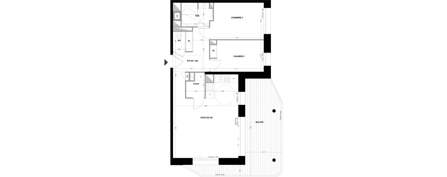 Appartement T3 de 64,69 m2 &agrave; Saint-Nazaire Chesnaie