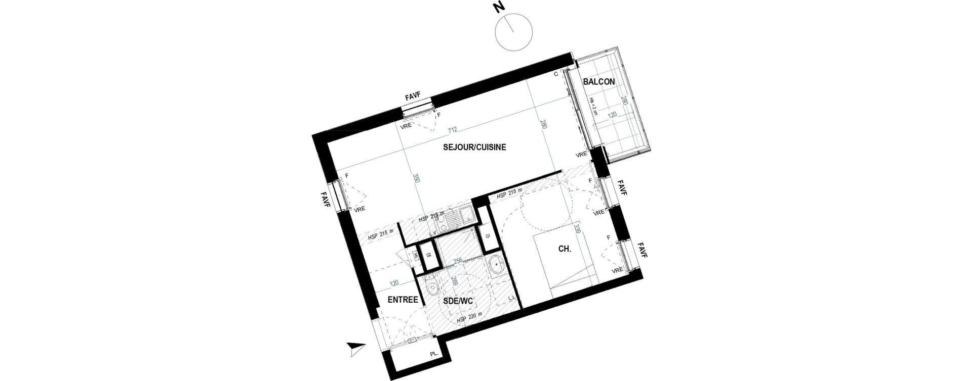 Appartement T2 de 42,50 m2 &agrave; Saint-Nazaire Gambetta