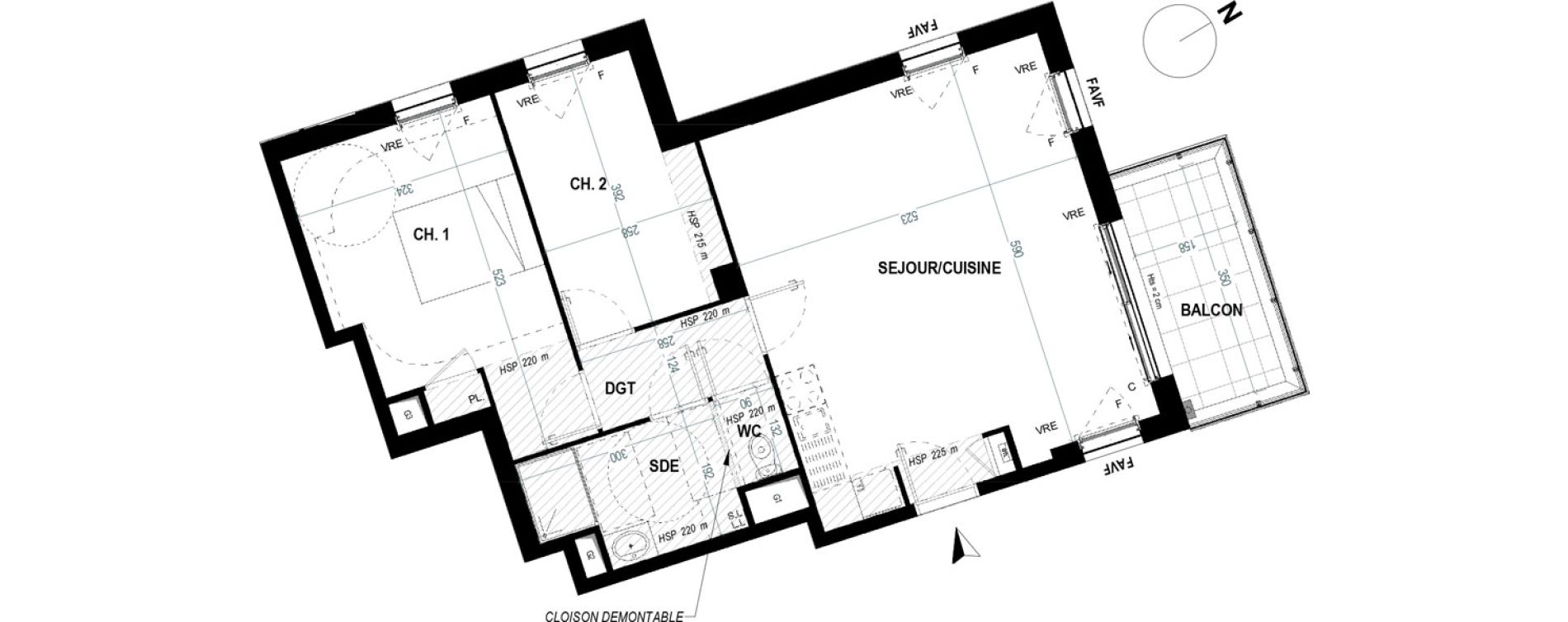 Appartement T3 de 64,20 m2 &agrave; Saint-Nazaire Gambetta