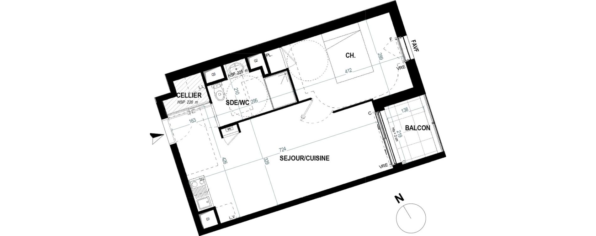 Appartement T2 de 41,60 m2 &agrave; Saint-Nazaire Gambetta