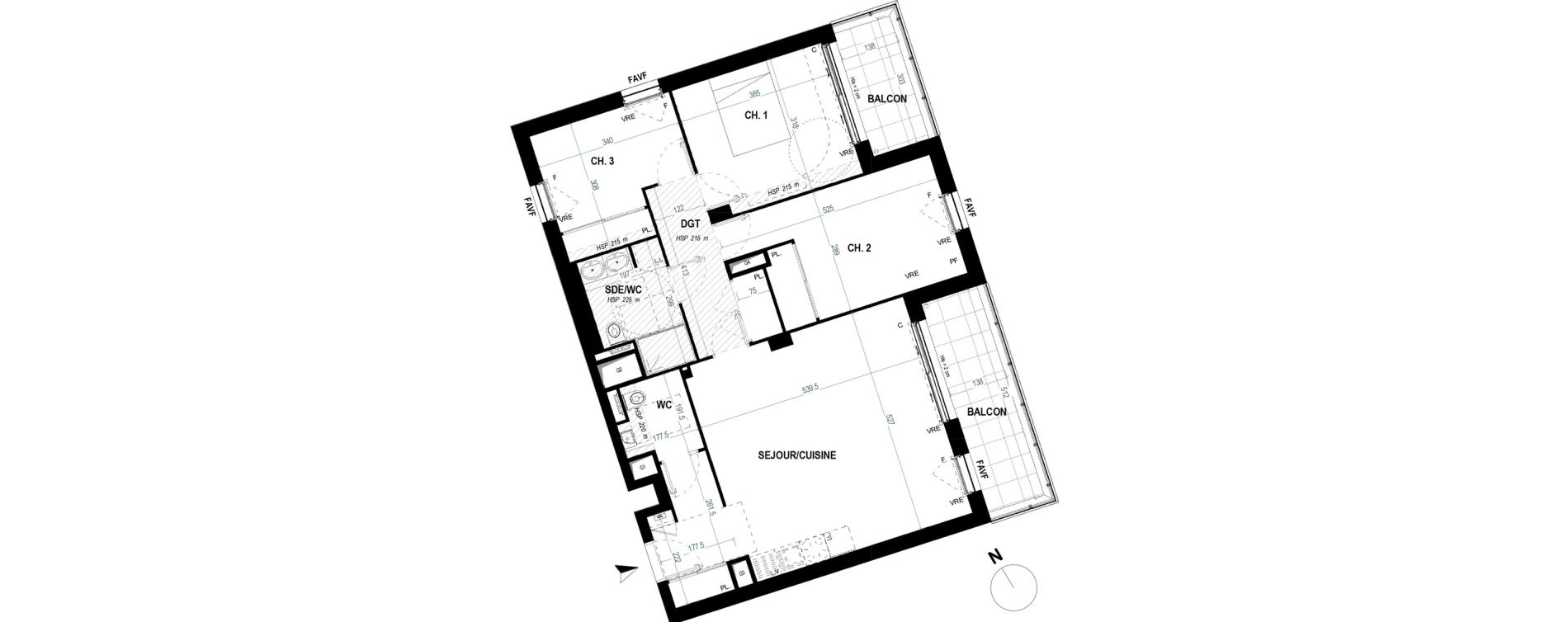 Appartement T4 de 81,60 m2 &agrave; Saint-Nazaire Gambetta