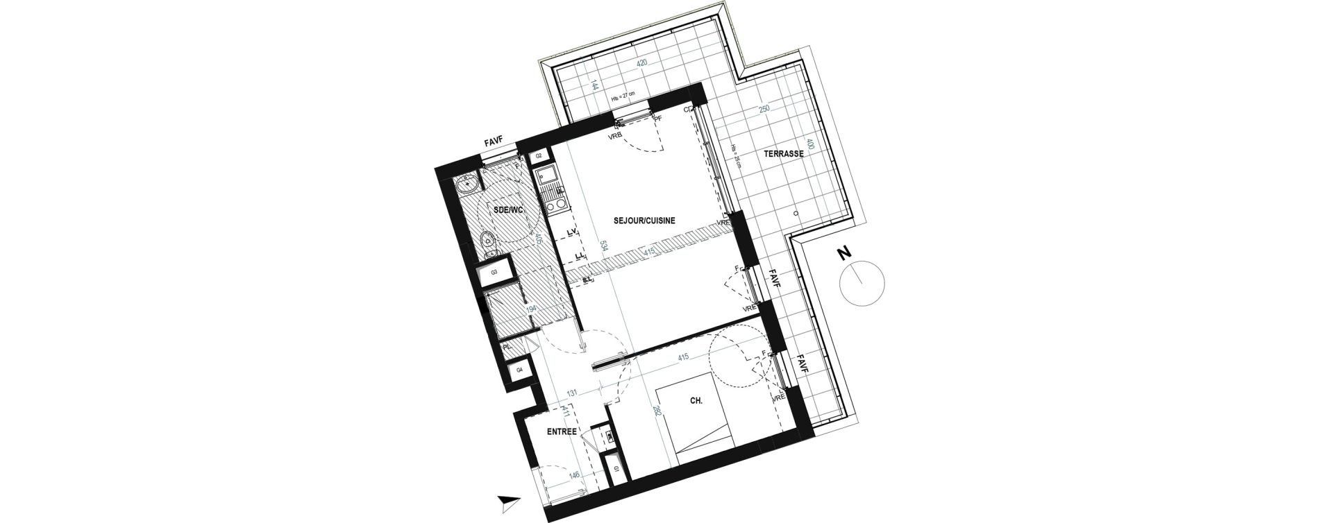 Appartement T2 de 47,50 m2 &agrave; Saint-Nazaire Gambetta