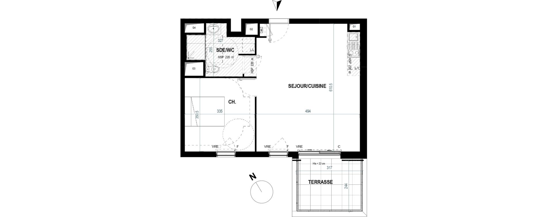 Appartement T2 de 47,60 m2 &agrave; Saint-Nazaire Gambetta