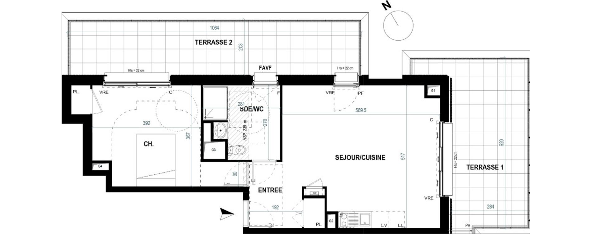 Appartement T2 de 54,20 m2 &agrave; Saint-Nazaire Gambetta