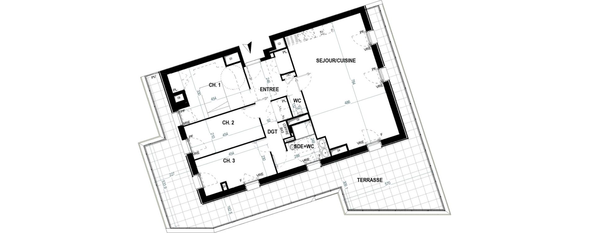 Appartement T4 de 87,30 m2 &agrave; Saint-Nazaire Gambetta