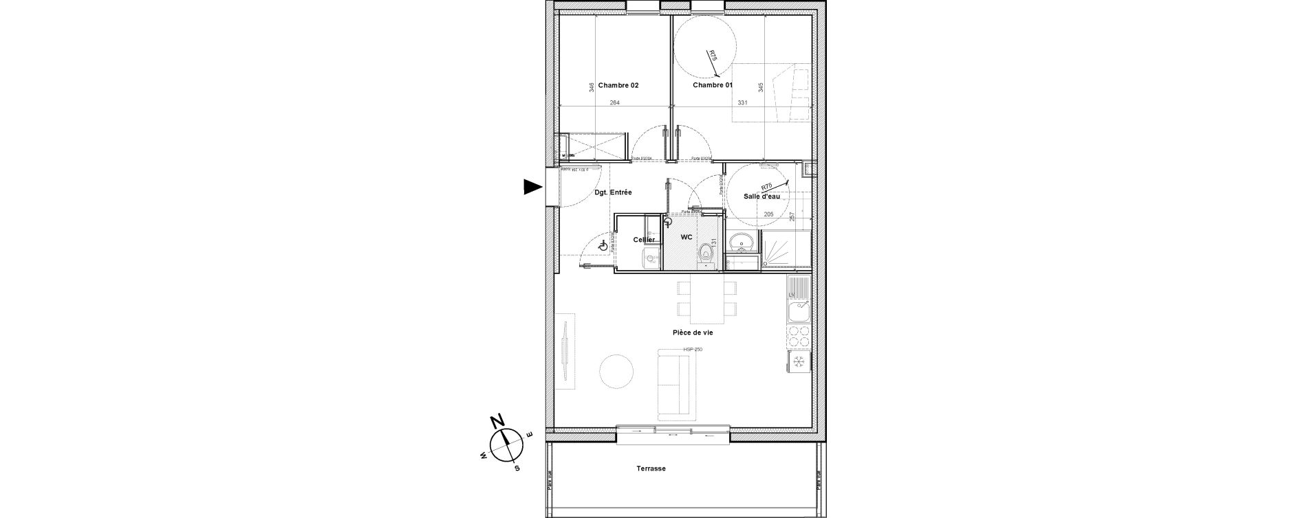Appartement T3 de 57,32 m2 &agrave; Saint-Nazaire M&eacute;an - penho&euml;t