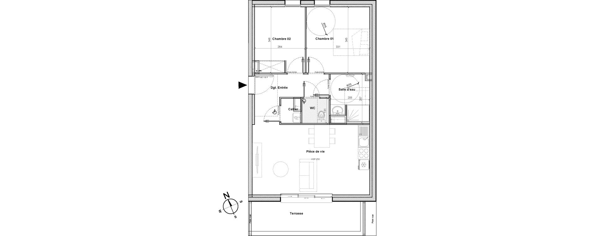 Appartement T3 de 57,32 m2 &agrave; Saint-Nazaire M&eacute;an - penho&euml;t