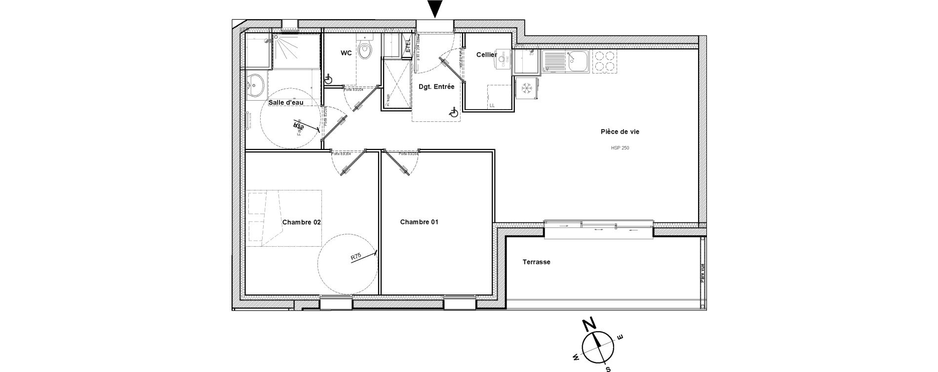 Appartement T3 de 58,70 m2 &agrave; Saint-Nazaire M&eacute;an - penho&euml;t