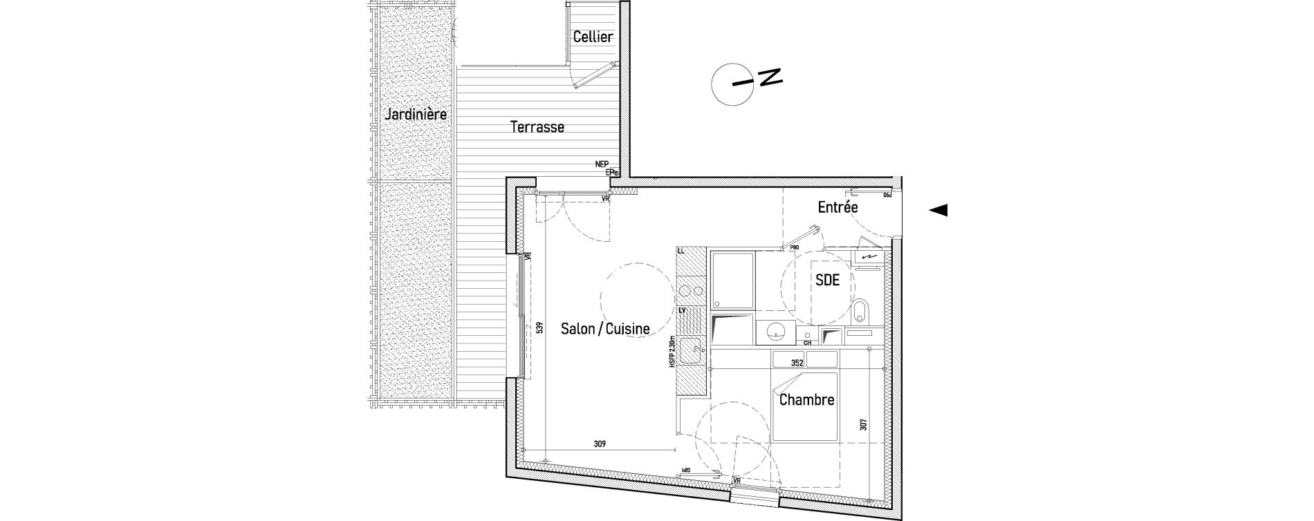 Appartement T2 de 40,80 m2 &agrave; Saint-Nazaire Le clos d ust