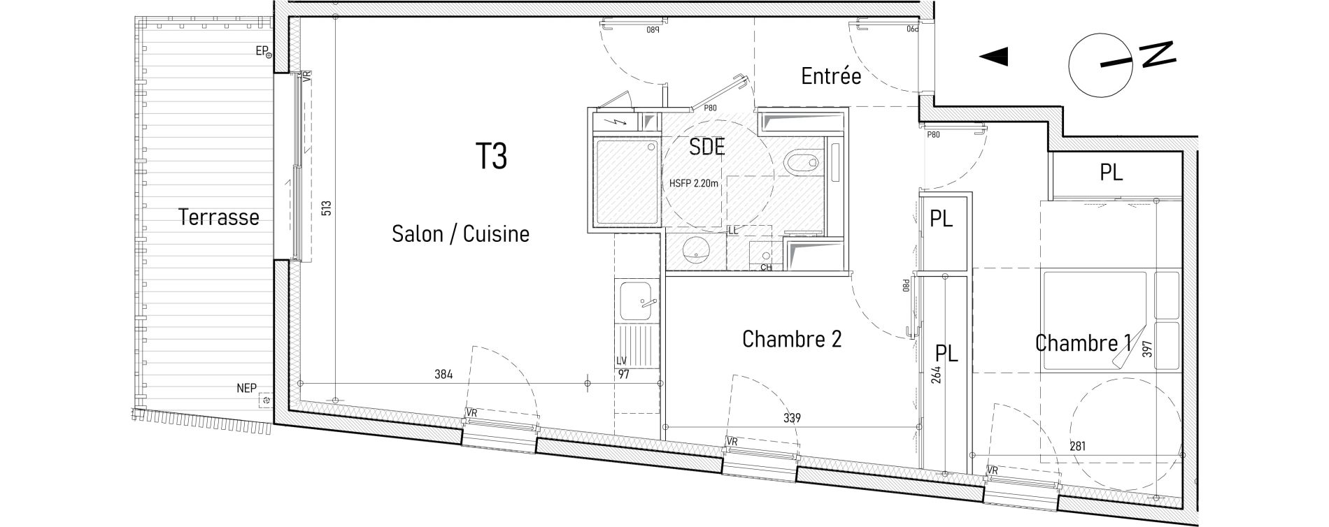Appartement T3 de 59,55 m2 &agrave; Saint-Nazaire Le clos d ust
