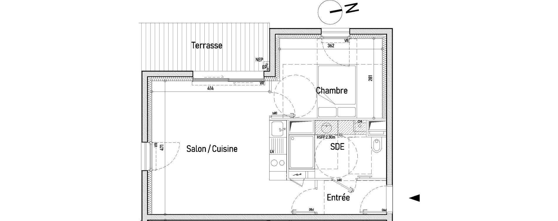 Appartement T2 de 42,20 m2 &agrave; Saint-Nazaire Le clos d ust
