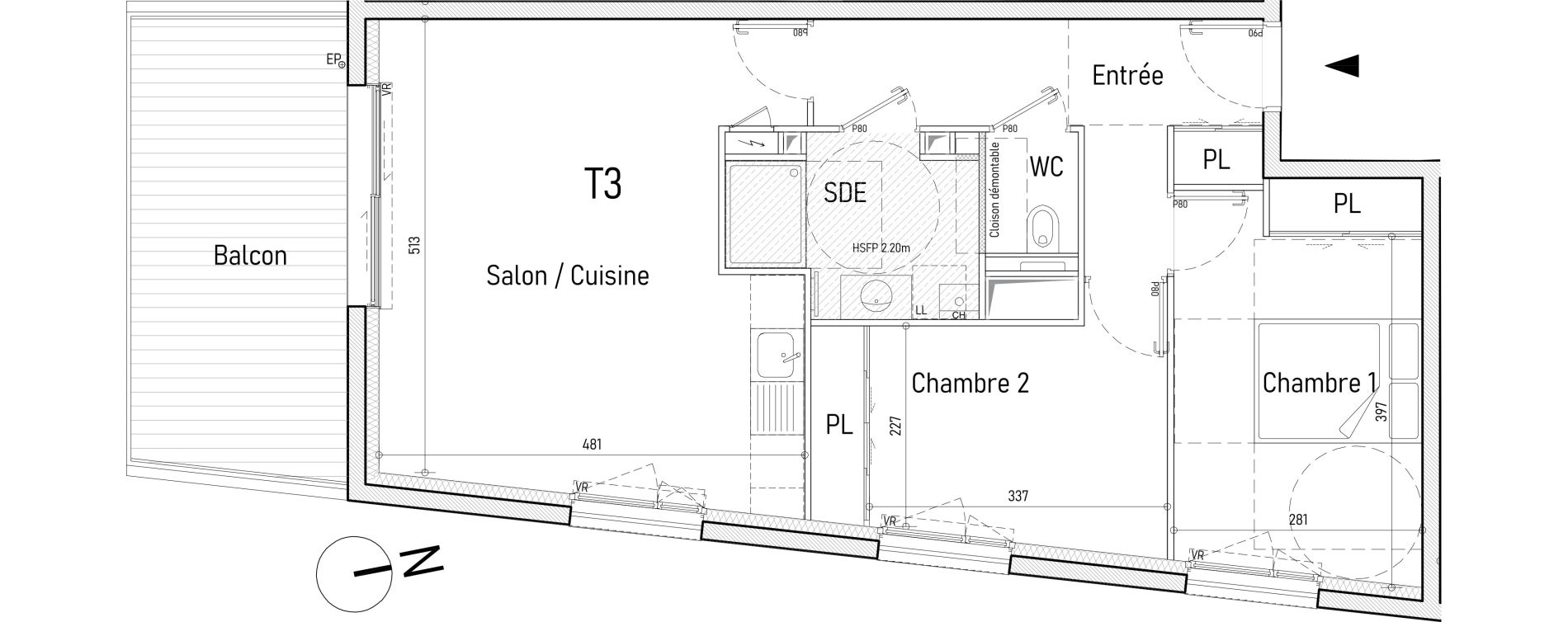 Appartement T3 de 61,80 m2 &agrave; Saint-Nazaire Le clos d ust