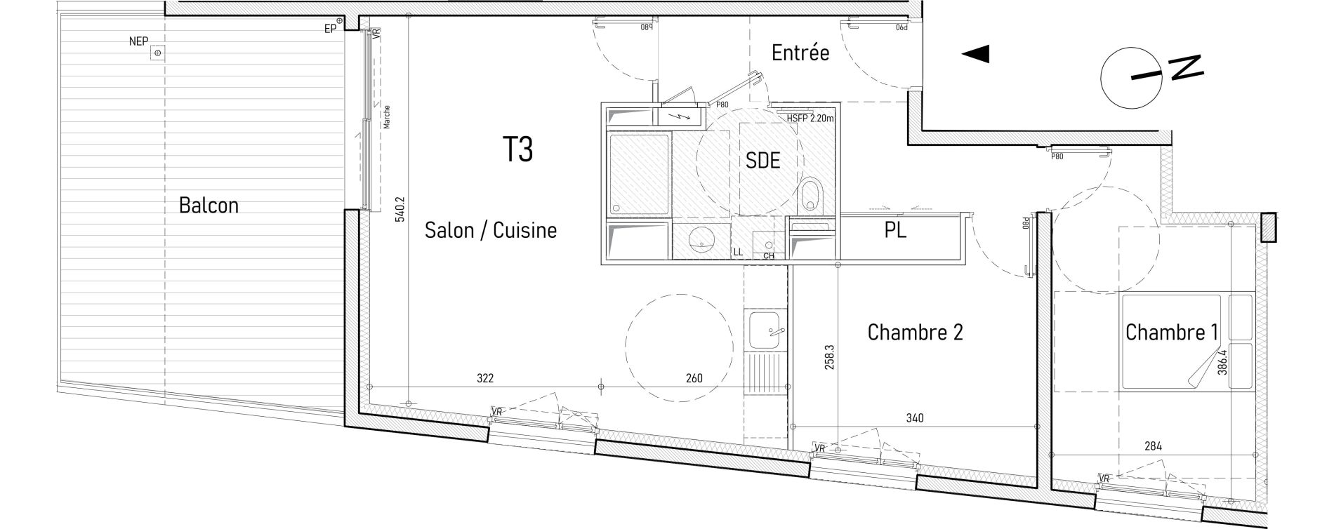 Appartement T3 de 61,35 m2 &agrave; Saint-Nazaire Le clos d ust
