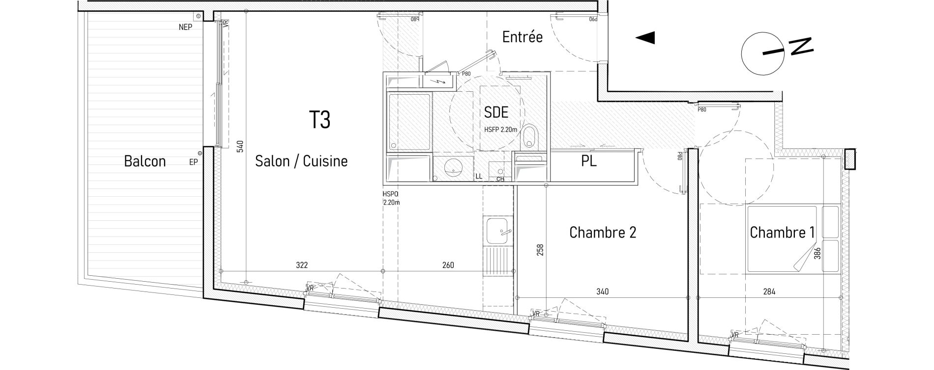Appartement T3 de 61,35 m2 &agrave; Saint-Nazaire Le clos d ust
