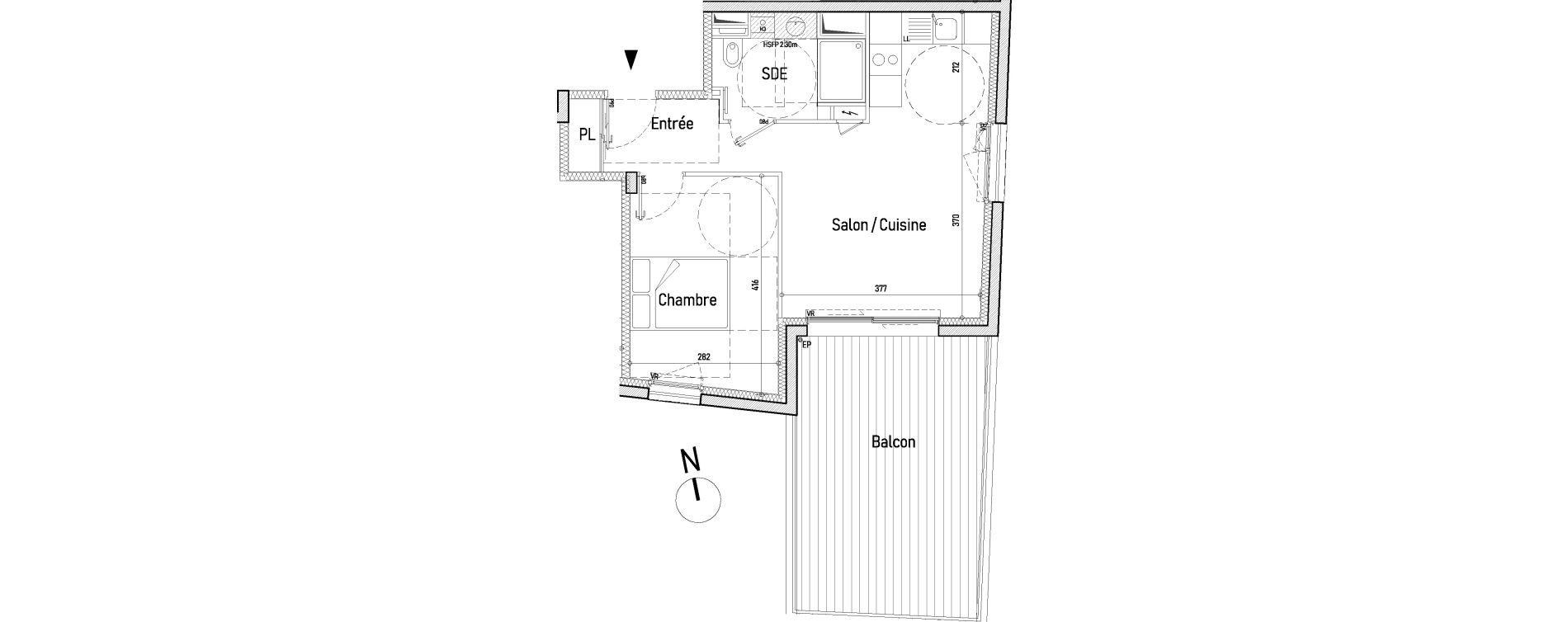 Appartement T2 de 40,15 m2 &agrave; Saint-Nazaire Le clos d ust