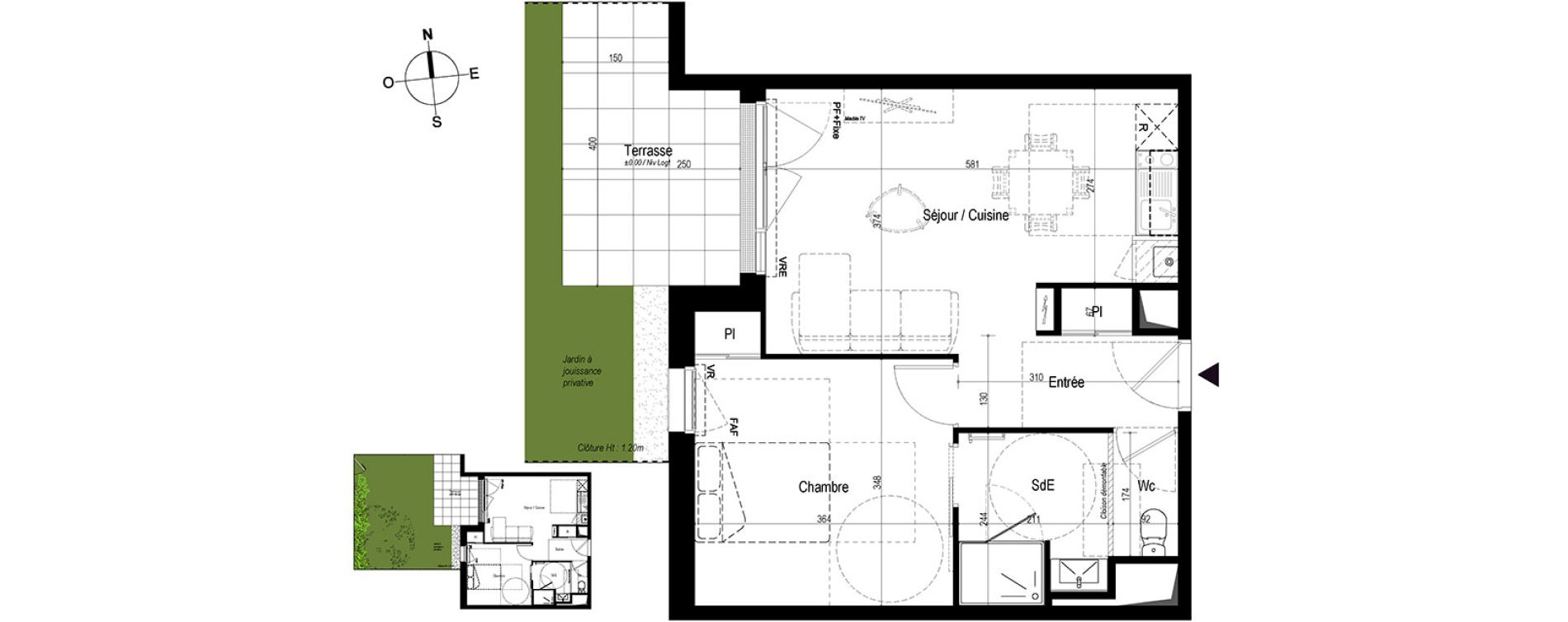 Appartement T2 de 43,91 m2 &agrave; Saint-Nazaire Le petit caporal
